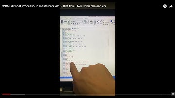 CNC: Huong dan Post processor cho Master cam 2018
