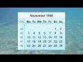 November 1958 Calendar