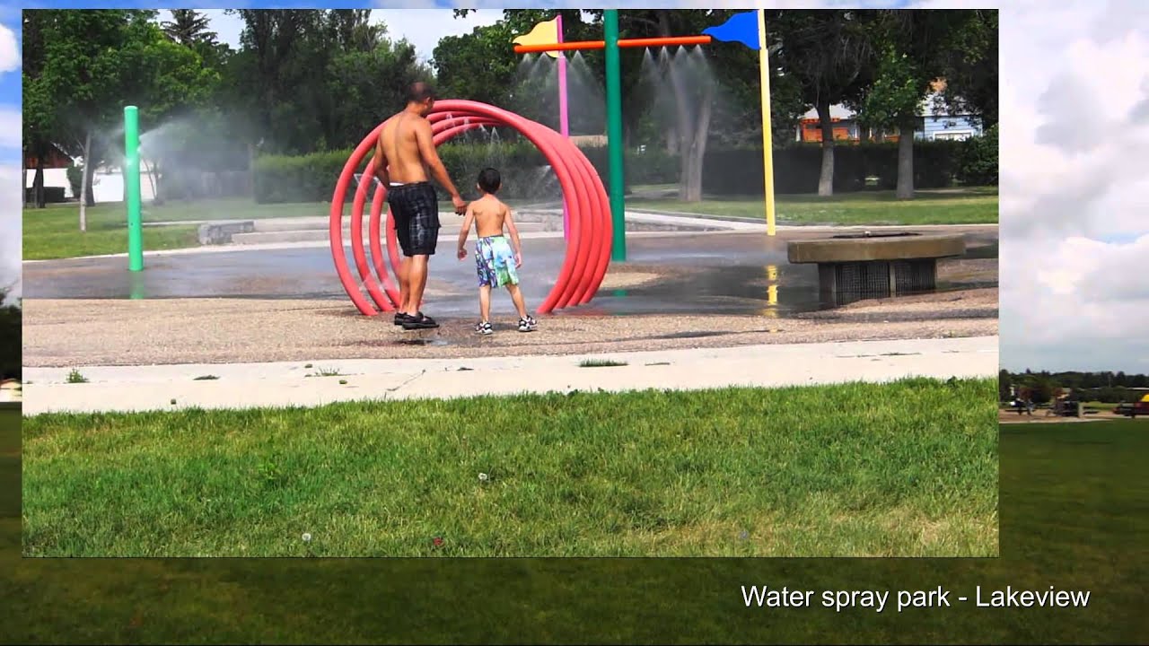 20120716 Regina today (Water Spray Park) the water is cold. YouTube