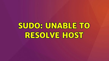 Ubuntu: sudo: unable to resolve host