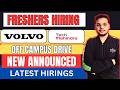 Volvo , Capgemini , Tech Mahindra | Off Campus Drive | 2026, 2025 Batch Hiring | Fresher Jobs