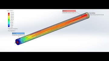 FLOEFD Simulation  Solidworks Model Combustion in Tube Flow Trajectories