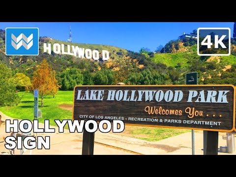 Hollywood Sign from Lake Hollywood Park in Los Angeles USA Walk Tour 🎧 3D Binaural Audio 【4K】