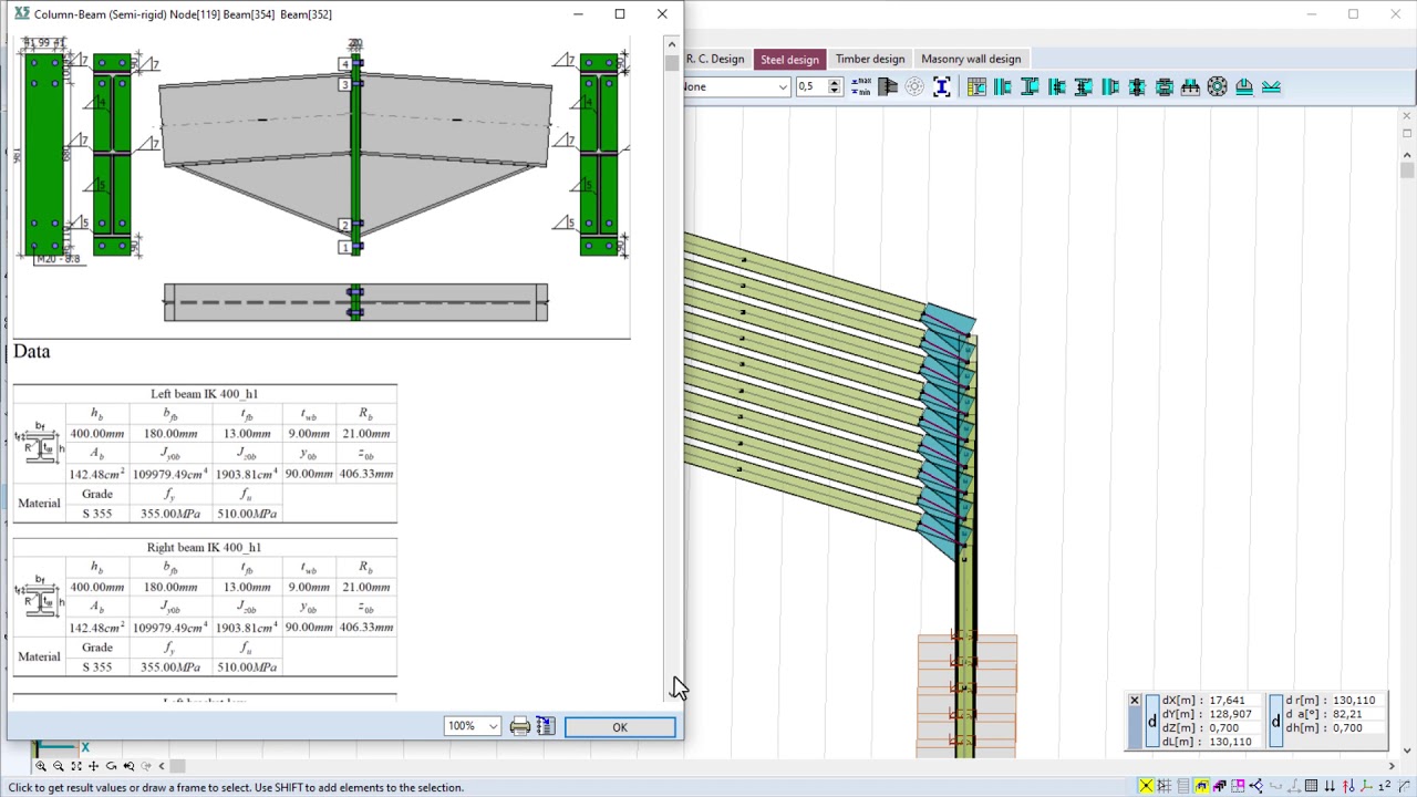 Multiselection feature in Steel Connections SC1 (plugin for AxisVM)