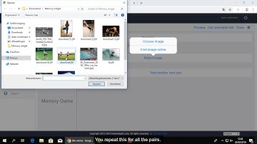 Tutorial Bookwidgets   Memory Game