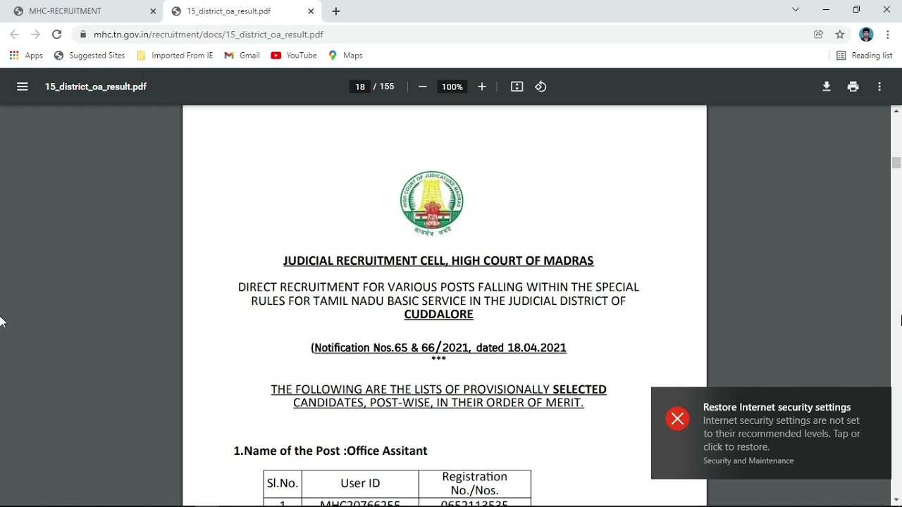 MHC SELECTION LIST OUT IN 2021. MHC 15 District Result Soon.