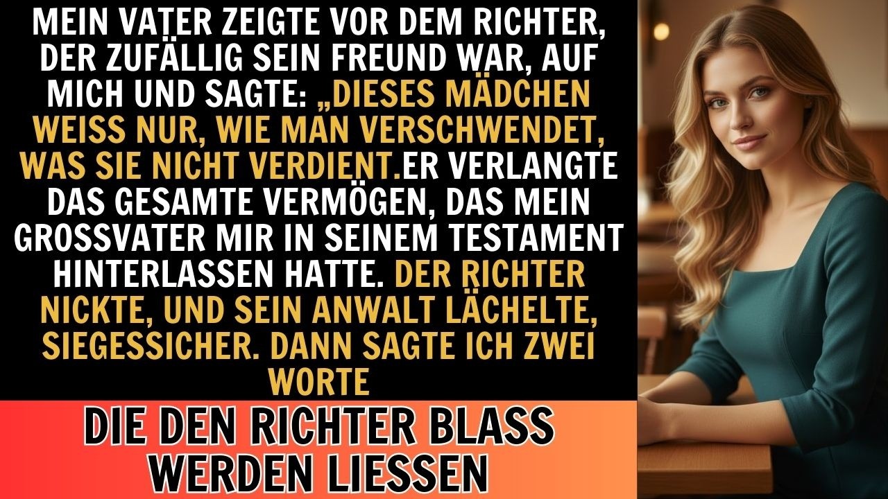 Mein Vater forderte vor Gericht mein Vermögen–was ich sagte, ließ Richter erblassen, Vater schwieg.