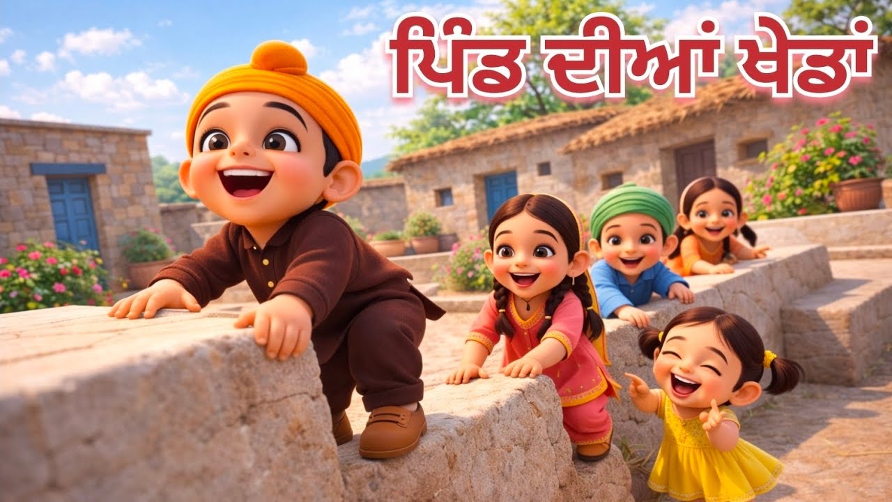 ਪਿੰਡ ਦੀਆਂ ਖੇਡਾਂ 🧡Punjabi Traditional Games for Kids | 3D Animation | Nikka Toon Rhymes