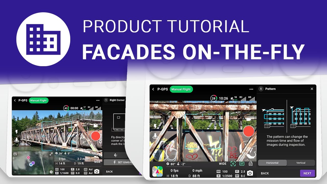 Facade Missions On-the-Fly (Adaptive Facade) - Vertical Mapping for Inspections and 3D Modeling