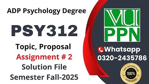 PSY312 Assignment 2 solution fall 2025 || Proposal Community Work || #psy312 #proposal #psychology