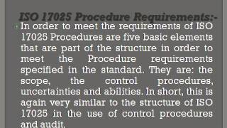 Procedure Requirements for ISO IEC 17025 Accreditation