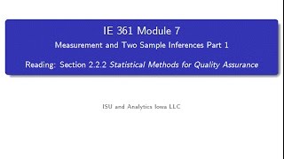 Statistical Process Improvement Module 7