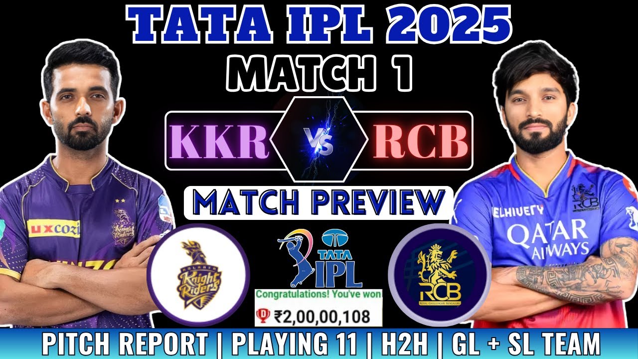 LIVE 🔴 KKR vs RCB Match No.1 😘TATA IPL 2025 Dream11 Team, Fantasy Tips ...
