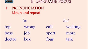 UNIT 4 SPECIAL EDUCATION LANGUAGE FOCUS PRONUNCIATION TIENG ANH 10