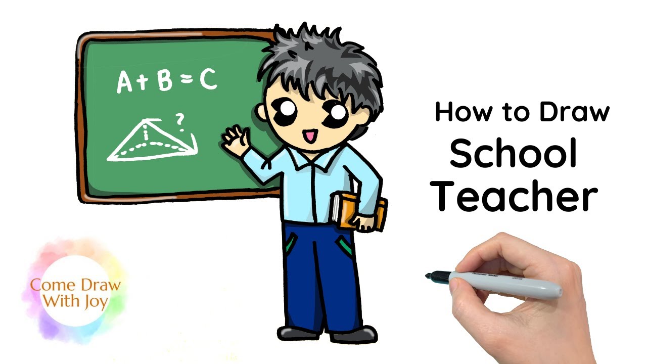 Happy Labor Day! How To Draw A Cute Cartoon Teacher 