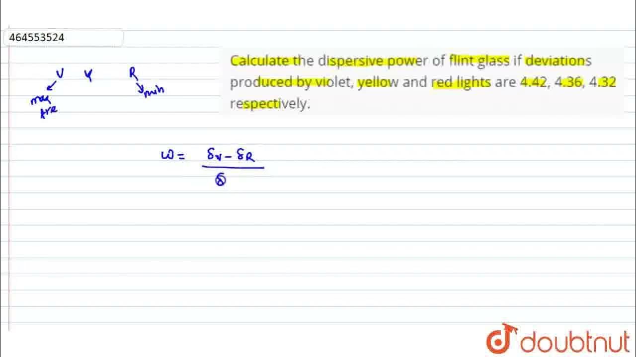 Calculate the dispersive power of flint glass if deviations produced by