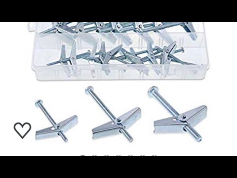 Rustark 24-Pcs 1//4 1//8 3//16 Zinc Plated Steel Round Head Toggle Bolt and Wing Nut Assortment Kit for Hanging Heavy Items on Drywall