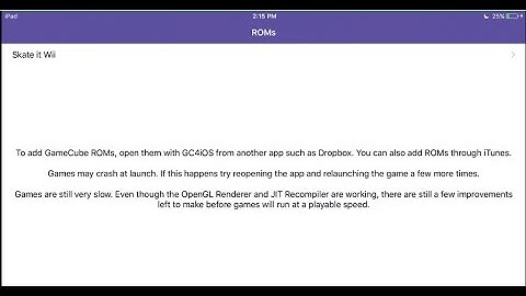 gamecube for ios- Skate it for Wii (Fail Boot Test) gc4ios, dolphin emulator for ios