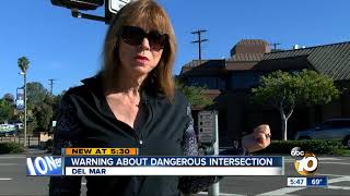 Warning about dangerous intersection