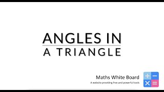 Angle sum in a triangle (5⭐️)