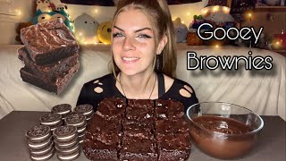 GOOEY BROWNIES AND CHOCOLATE DIP MUKBANG! (No Talking) (Vegan)