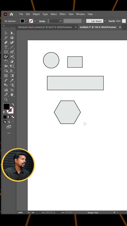 Drawing Shapes Using Shaper Tool in " Illustrator " #ytshorts # ...