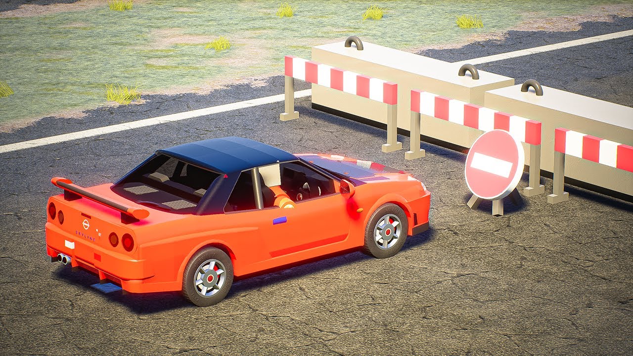 Cars vs Destructible Roadblock - Brick Rigs