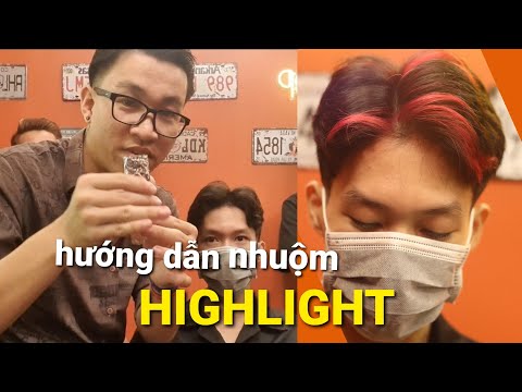 Tóc Nam Màu Đỏ - hướng dẫn chi tiết cách nhuộm highlight (móc lai) màu bright red ( đỏ tươi ) đơn giản nhất.(p1)