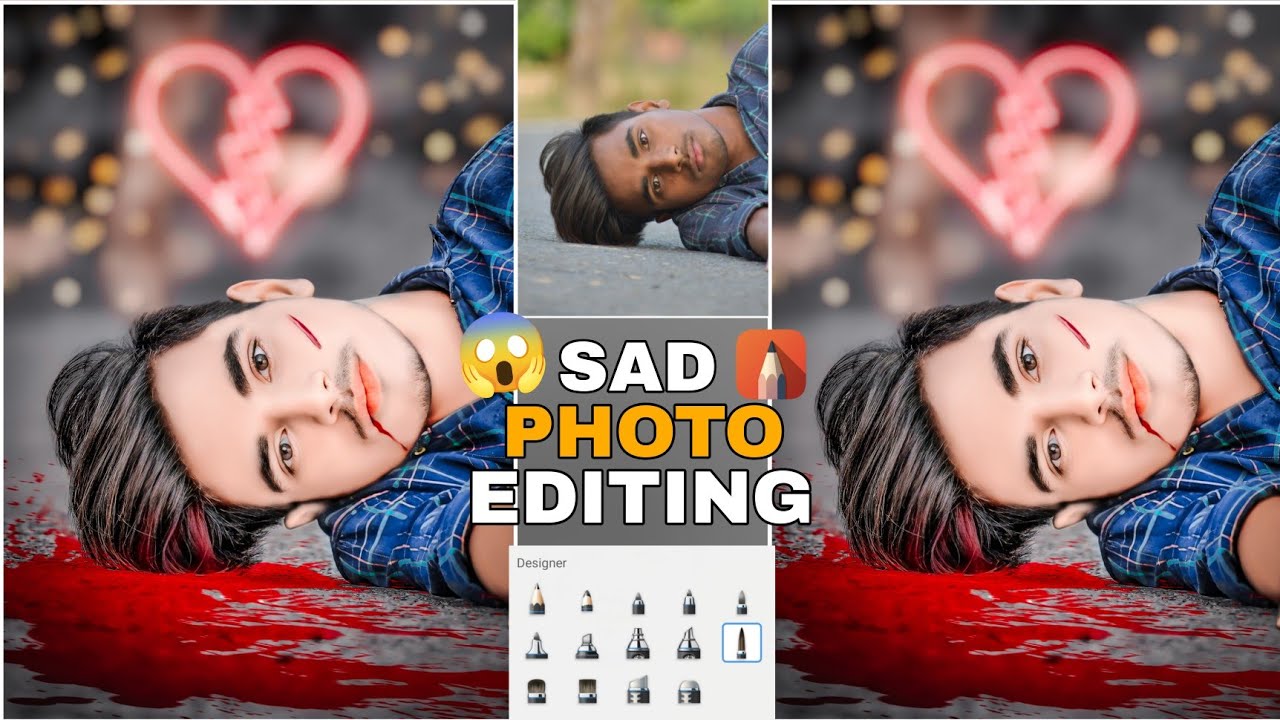 High Quality HD Sad Photo Editing 😥 Broken Photo Edit Kaise Kare Full
