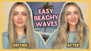 The EASIEST Loose Beachy Waves Hair Tutorial 🌊