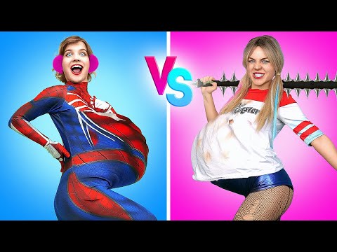 GOOD vs BAD Pregnant Superhero! - BECOMING a SUPERHERO in 24 HOURS by Challenge Accepted