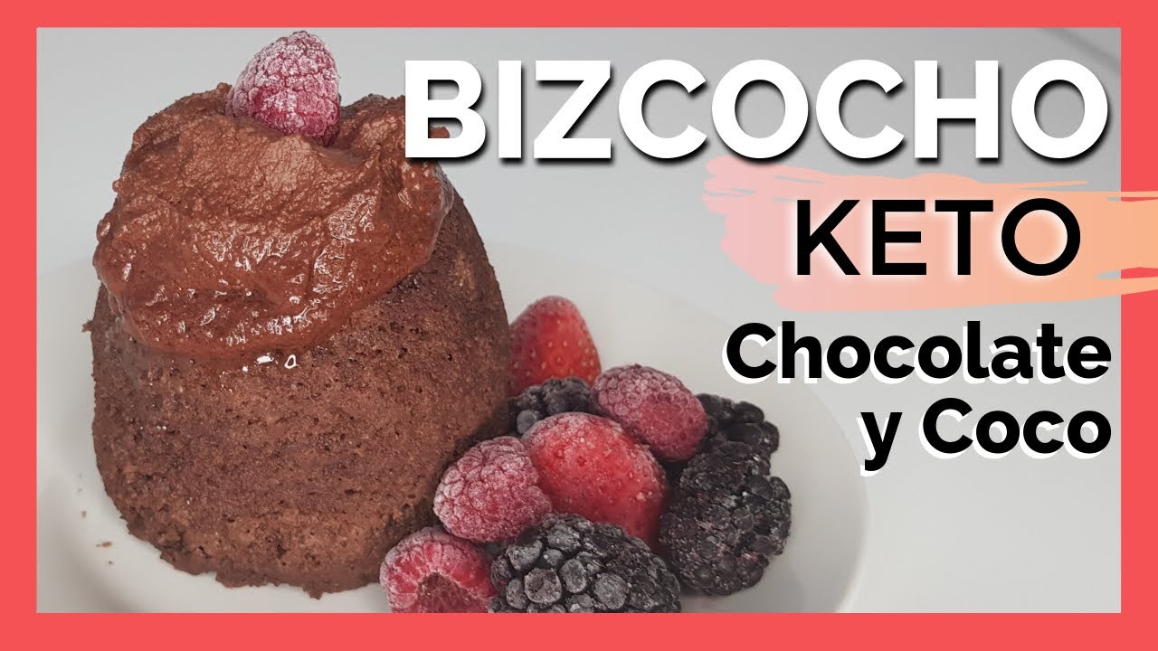 🥥 BIZCOCHO ESPONJOSO De COCO KETO🍫 - Bizcocho SALUDABLE de CHOCOLATE- Facil - Microondas