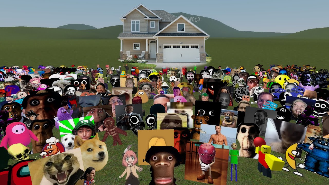 Too Much Nextbots Vs Houses In Garry's Mod !!!