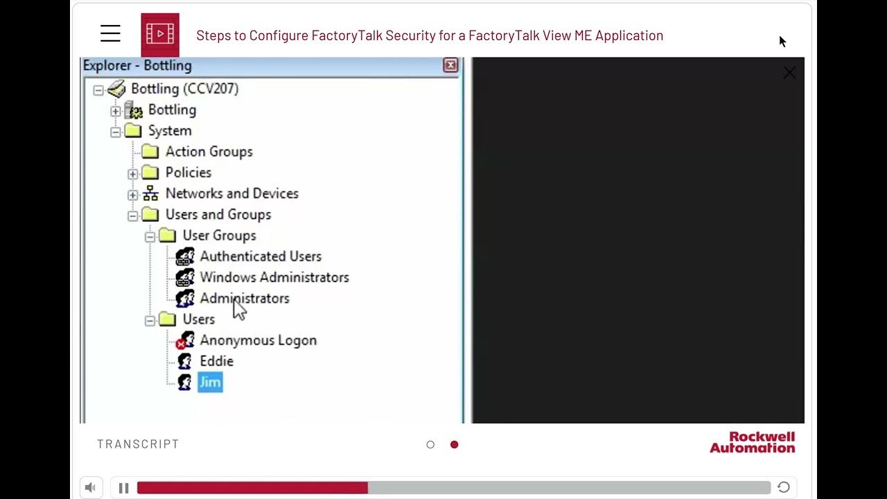 Configuring FactoryTalk Security for FTView ME Application YouTube