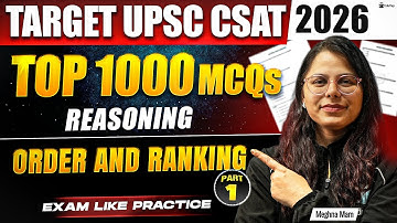 UPSC CSAT Free Classes 2026 | CSAT Reasoning Prelims Paper 2 Online Mock Test Practice MCQ Questions
