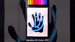 Satisfying Letter D With Neon Lights