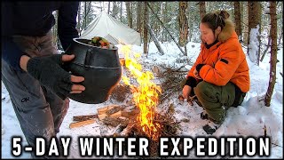 5-Day Couples Winter Expedition - Heavy Snow, Hot Tent
