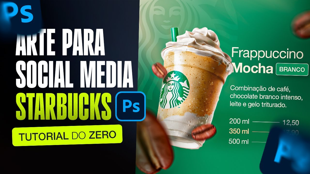 Arte Social Media do zero estilo Starbucks/Cafeteria no Photoshop