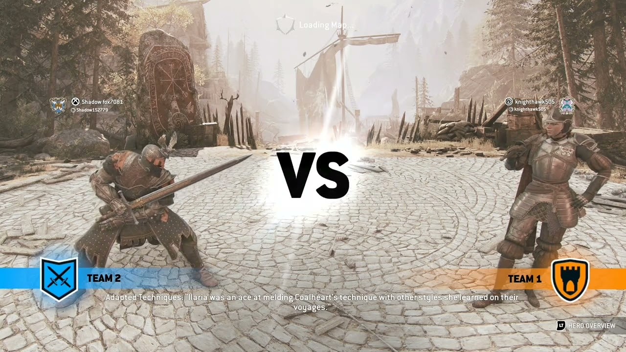 For honor warden fights for the knights to victory against Vikings and the new hero
