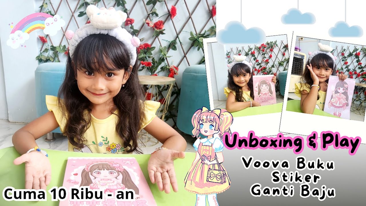 VOOVA BUKU STIKER - CUMA 10 RIBU BIKIN ANAK HAPPY LUPA GADGET - Baju dan Karakter Cantik #unboxing 