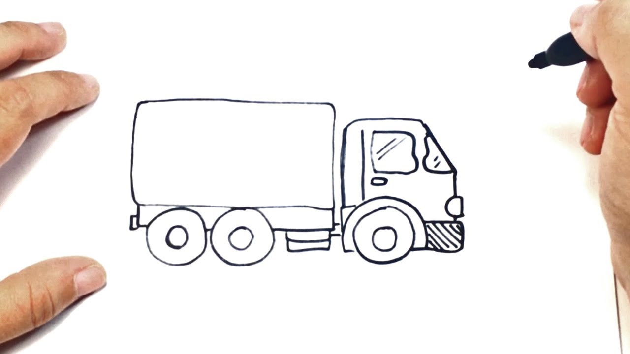 Como dibujar un Camion paso a paso | Dibujo facil de Camion - thptnganamst.edu.vn