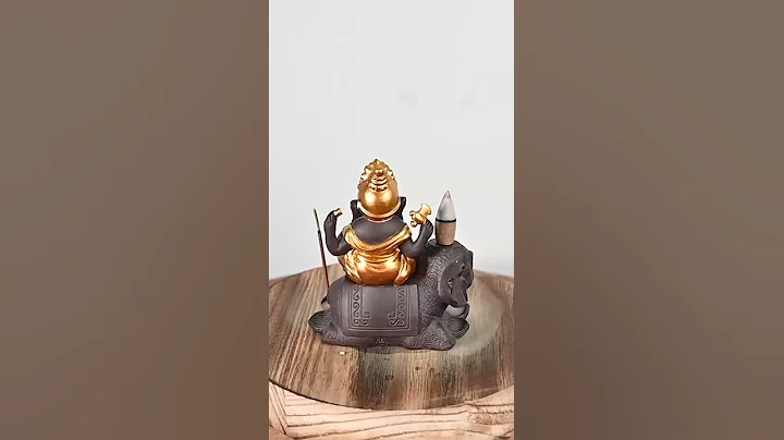 Ganesha Plays flute style waterfall backflow incense cone ceramic incense burner