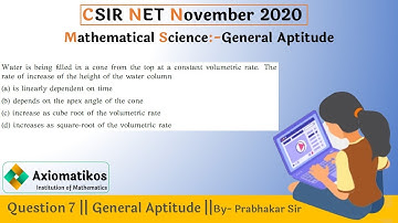 Question 7 | CSIR NET Nov 2020 | General Aptitude | Mathematical Science | By Prabhakar Sir