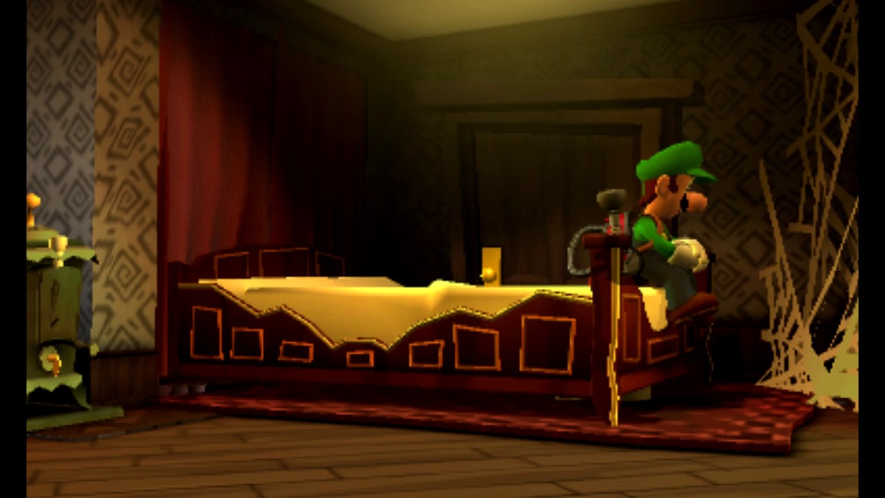 Luigi Sleeping in Luigi's Mansion Dark Moon by alannahsirens on