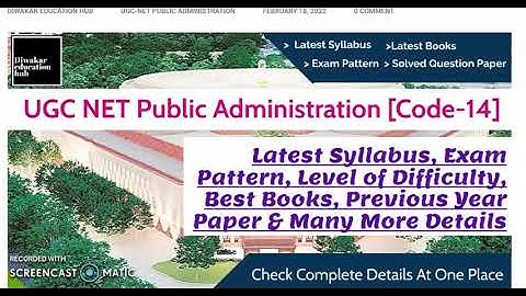 UGC NET Public Administration [लोक प्रशासन] Latest Syllabus,Books,Exam Pattern Eligibility Criteria