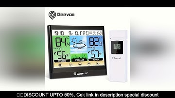Geevon Weather Station Wireless Indoor Outdoor Thermometer Hygrometer Touch LCD Display with Alarm C
