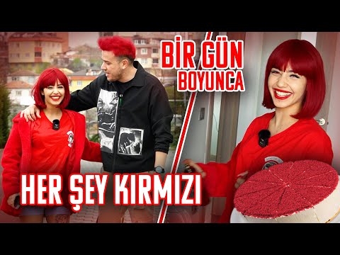 BİR GÜN BOYUNCA HERŞEY KIRMIZI (KIRMIZI KIYAFET, KIRMIZI LENS, KIRMIZI PASTA...)