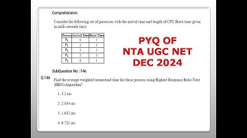 PYQ OF DEC 2024 | CPU SCHEDULING | NTA UGC NET JUNE 2025 EXAM | UGC NET JRF EXAM | COMPUTER SCIENCE