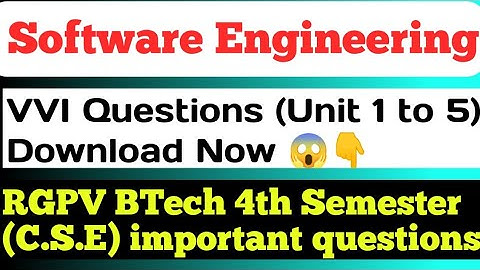 Software Engineering Important Questions | RGPV Software Engineering important questions