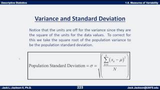 Statistics 1.6.3 Variance and Standard Deviation